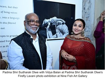 Vidya Balan inaugurates Padma Shri Sudharak Olwe’s Firefly Lavani photo exhibition at Nine Fish Art Gallery
